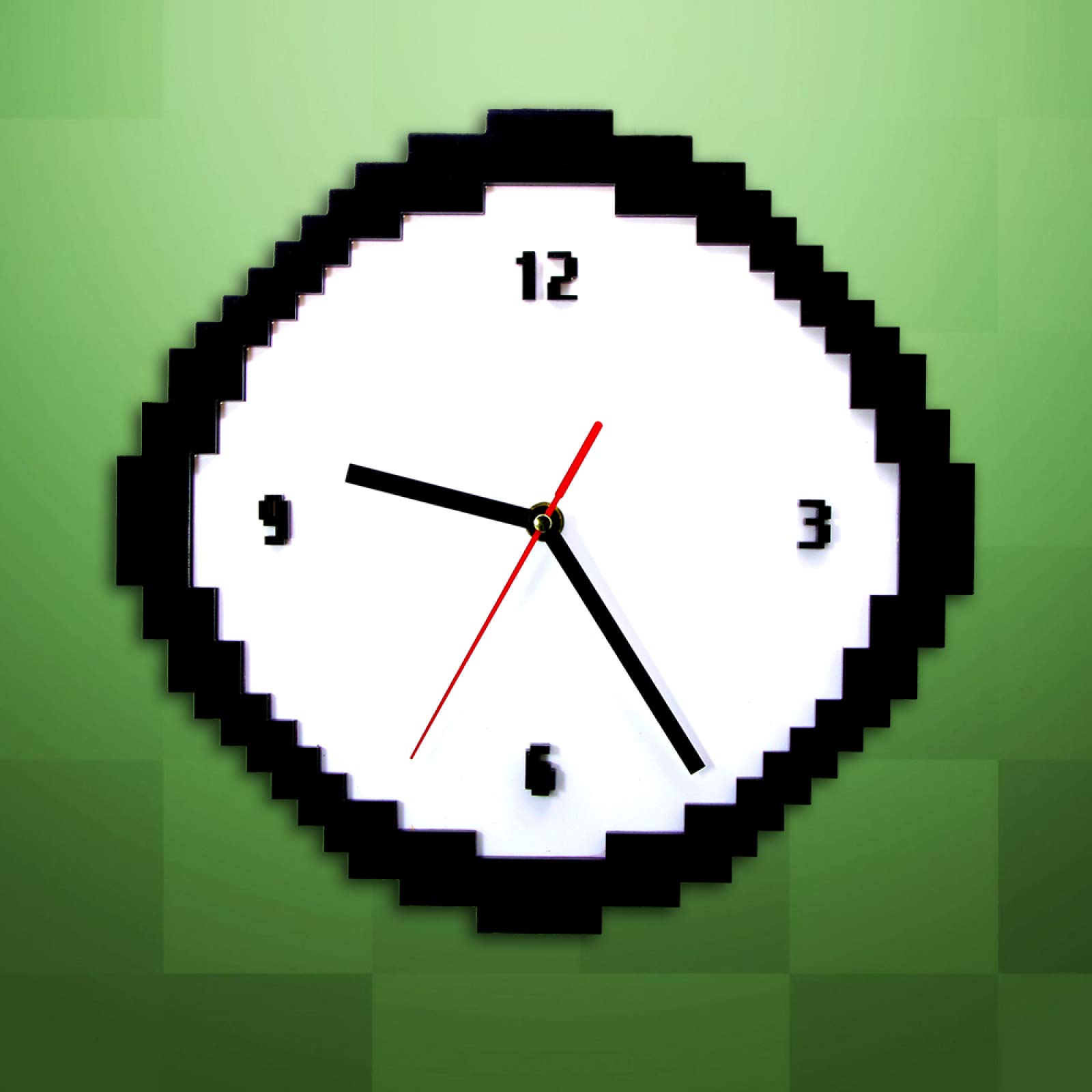 Amazon.co.jp: 壁掛け時計ピクセル時間時計8ビットスタイルレトロ